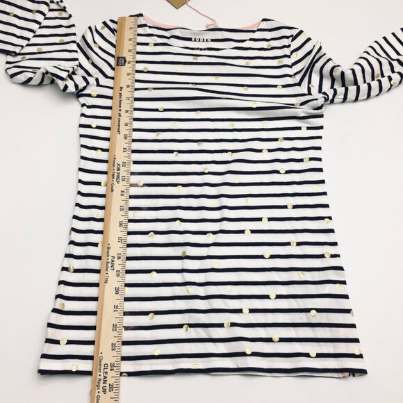 NEW Boden Breton Black & White Striped Long Sleeve Tee Gold Dots size 4 - Picture 6 of 7